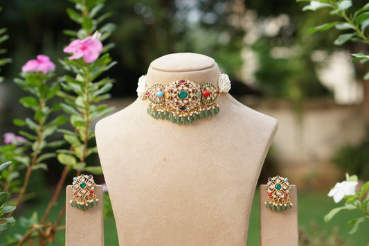 Polki Choker Set (4-9738)(B)