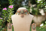 Polki Choker Set (4-9739)(B) - JEWELSTYLE