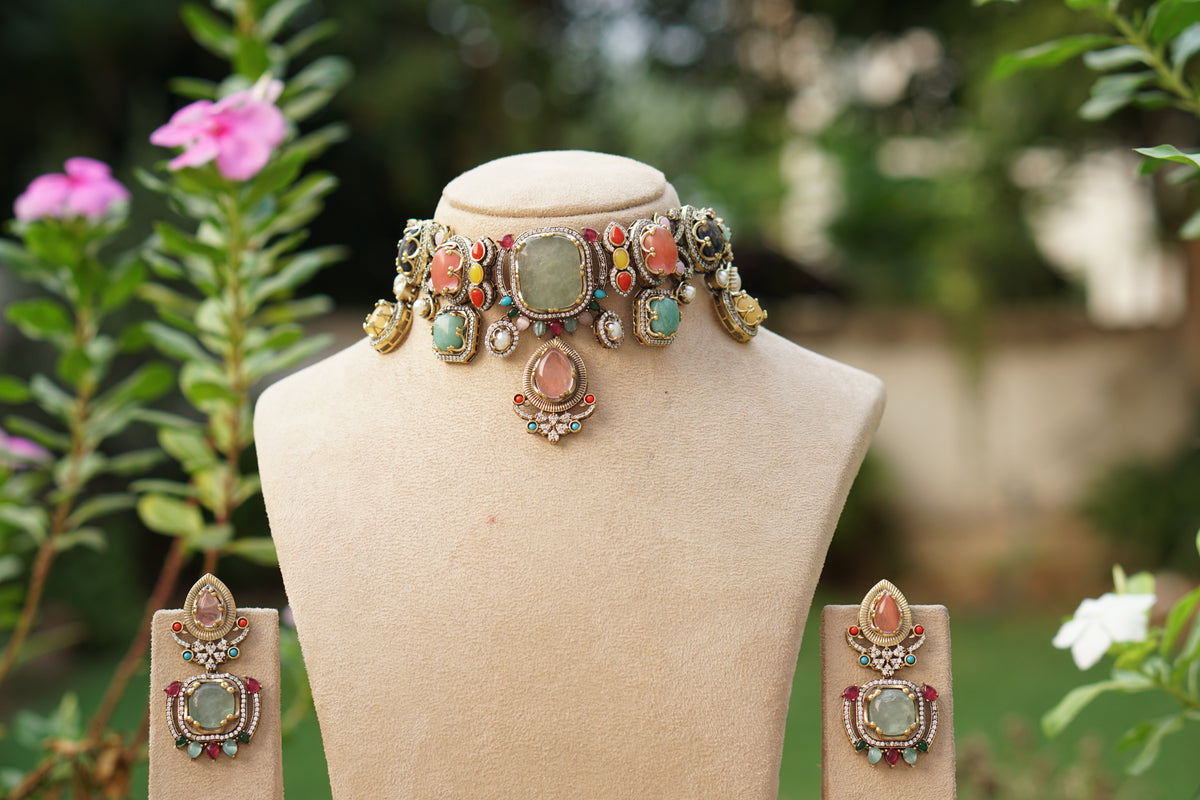 Polki Choker Set (4-9739)(B)