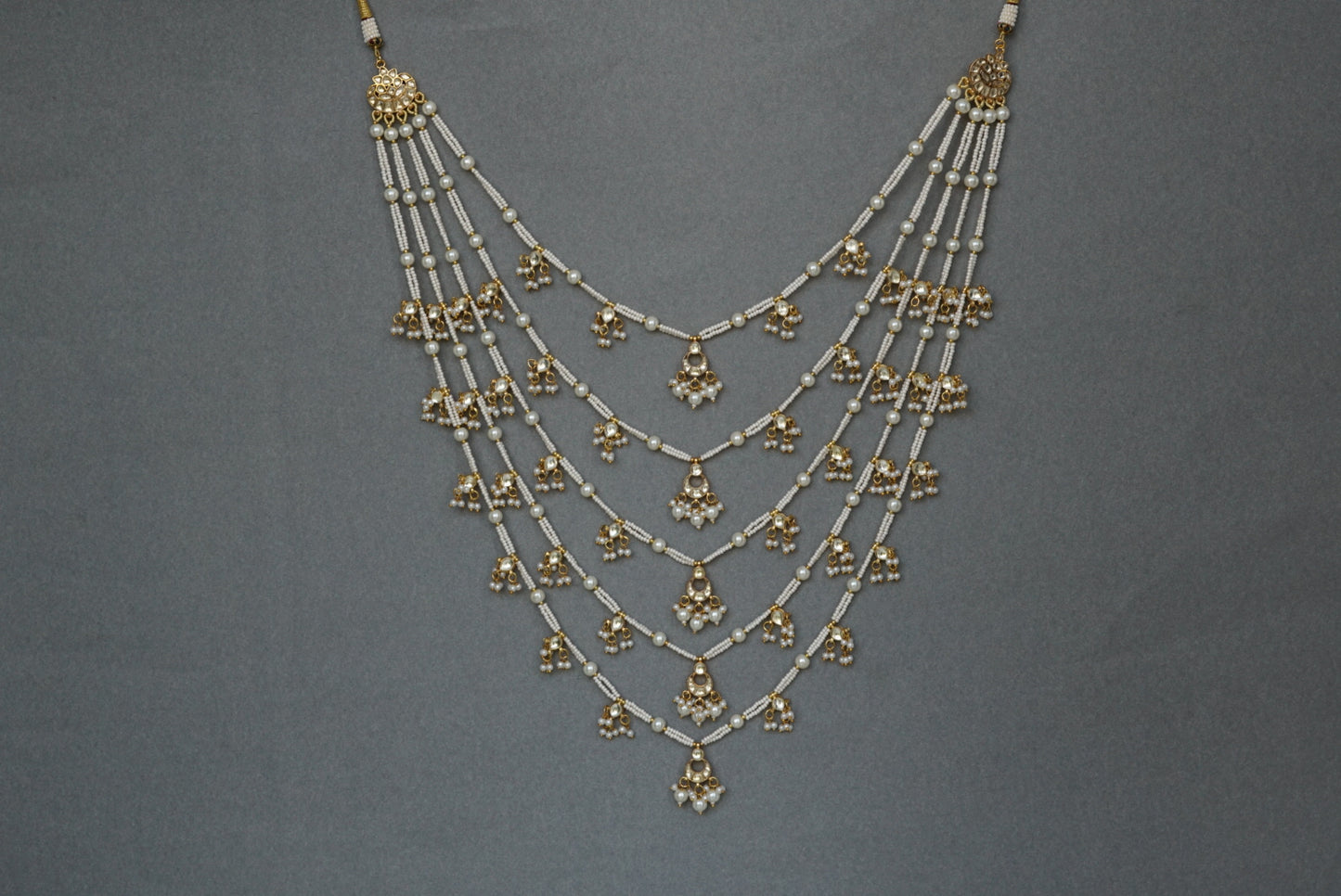 Kundan 5 line Ranihaar necklace (4-6661)(S)(PREORDER) - JEWELSTYLE
