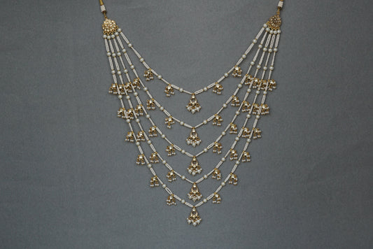 Kundan 5 line Ranihaar necklace (4-6661)(S)(PREORDER) - JEWELSTYLE
