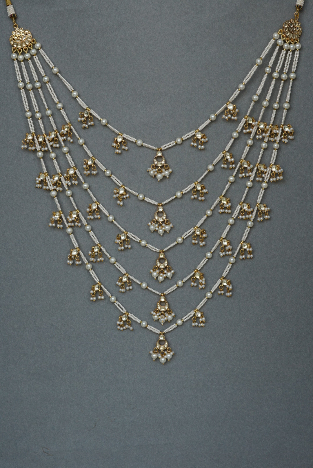 Kundan 5 line Ranihaar necklace (4-6661)(S)(PREORDER) - JEWELSTYLE