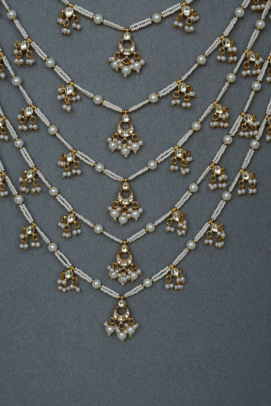 Kundan 5 line Ranihaar necklace (4-6661)(S)(PREORDER) - JEWELSTYLE