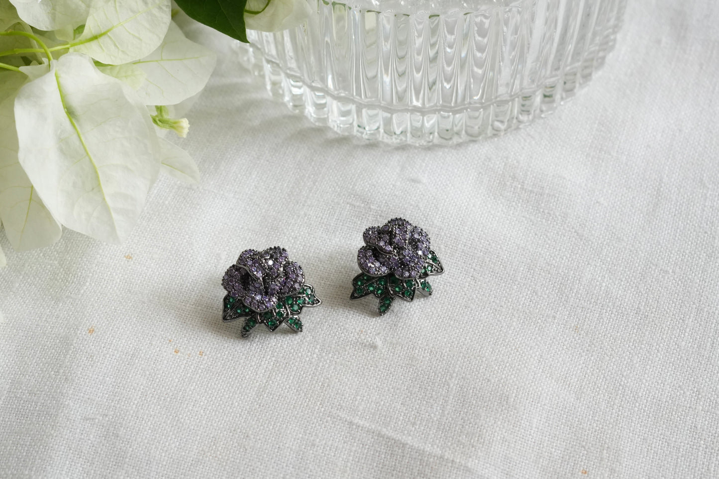 Purple stone studs(1-5460)(L)