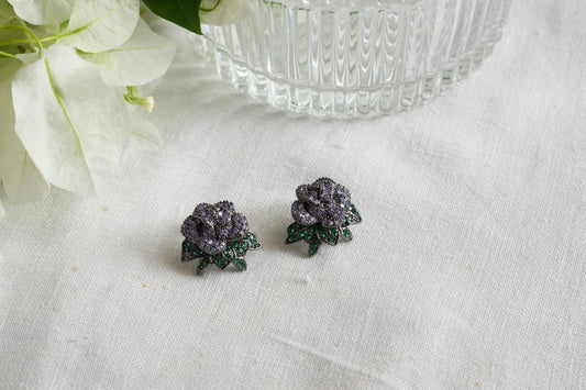 Purple stone studs(1-5460)(L)