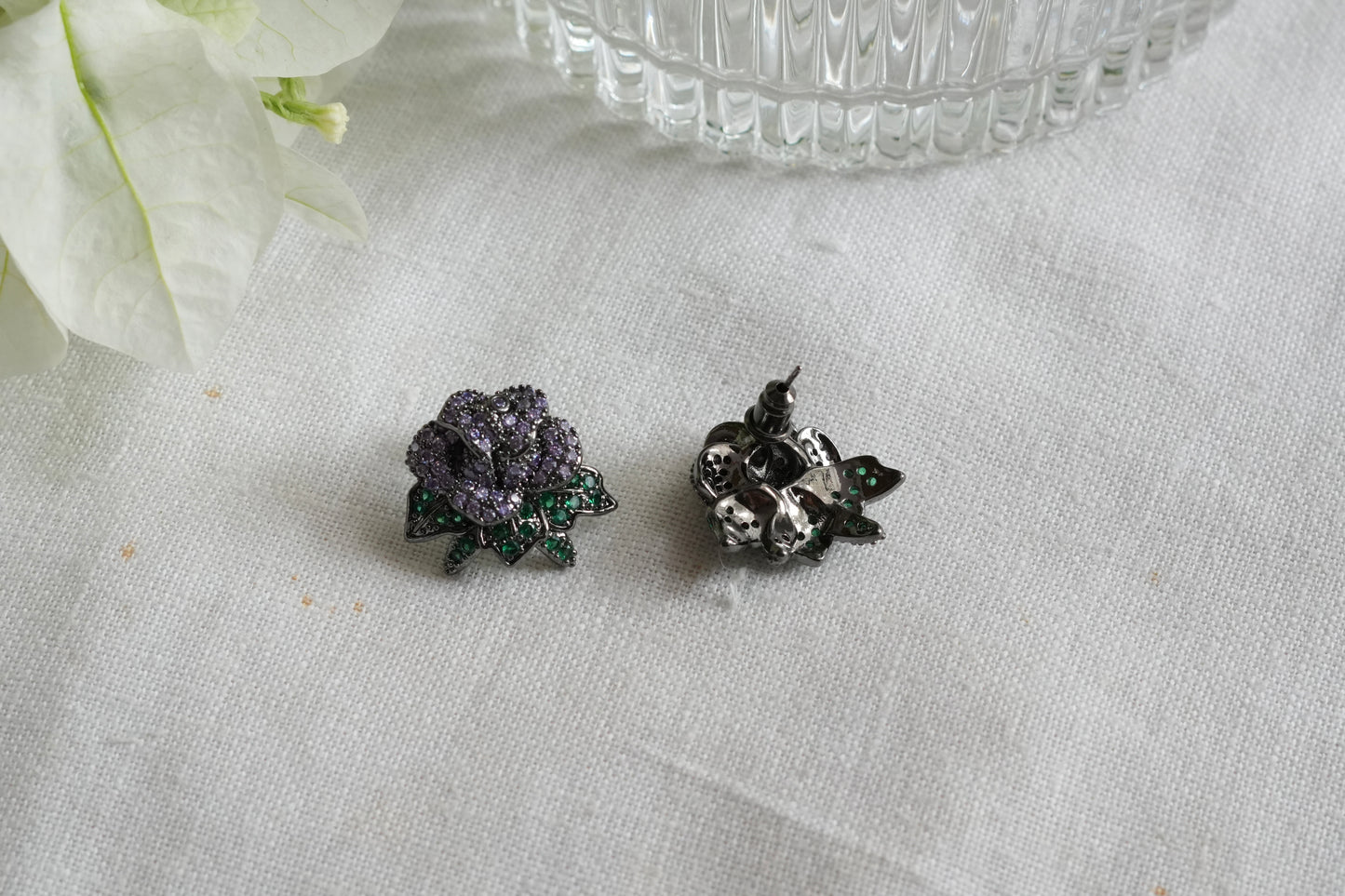 Purple stone studs(1-5460)(L)