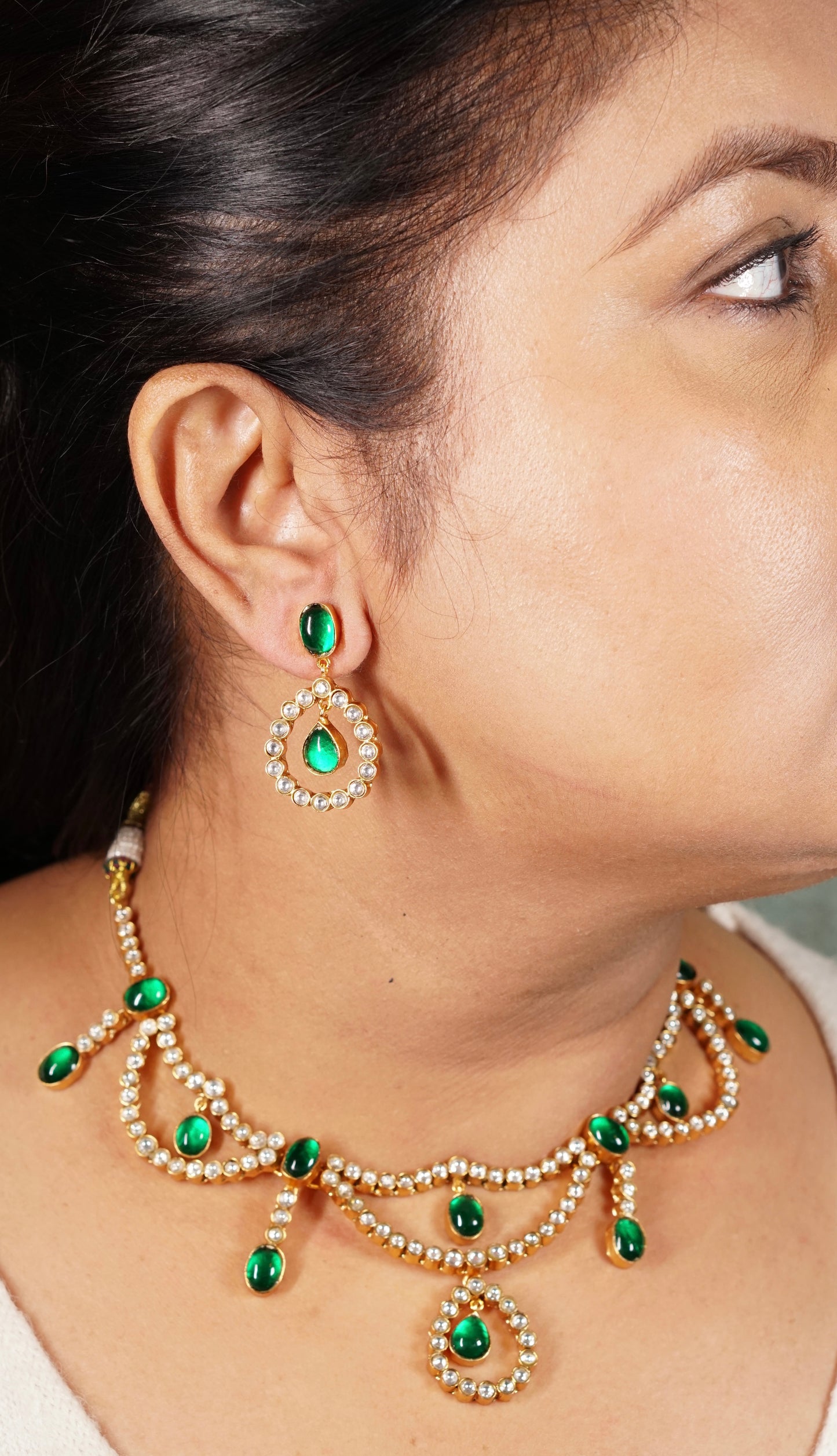 Kundan Necklace set (4-8693)(R)