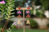 Kundan Meenawork Long Earrings (1-5609)(R)