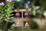 Kundan Meenawork Long Earrings (1-5609)(R)