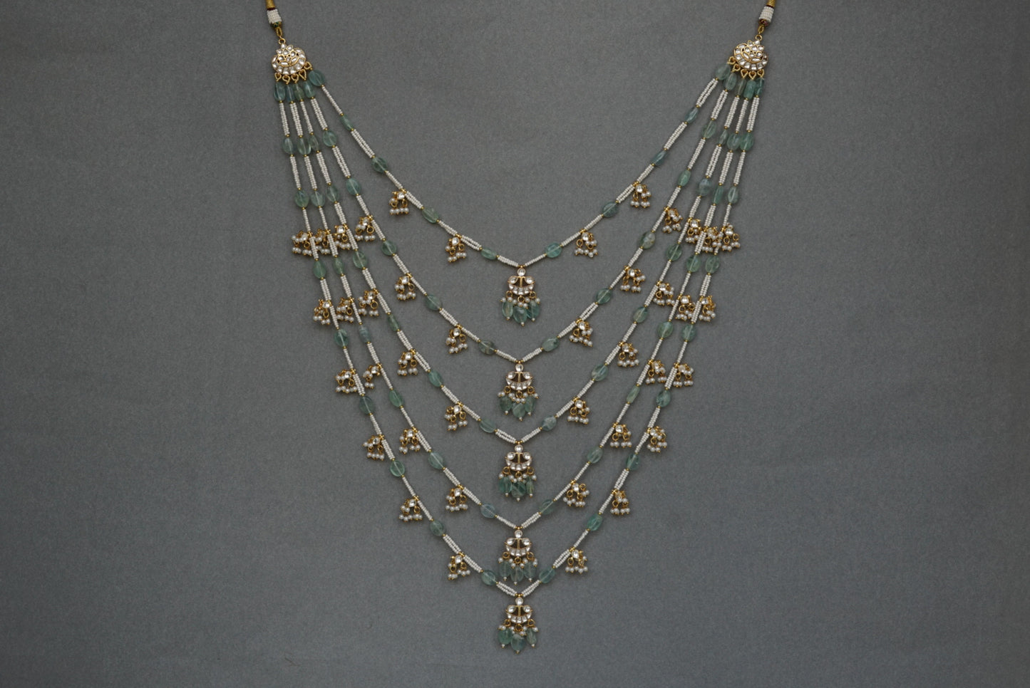 Kundan 5 line Ranihaar necklace (4-6663)(S)(PREORDER)