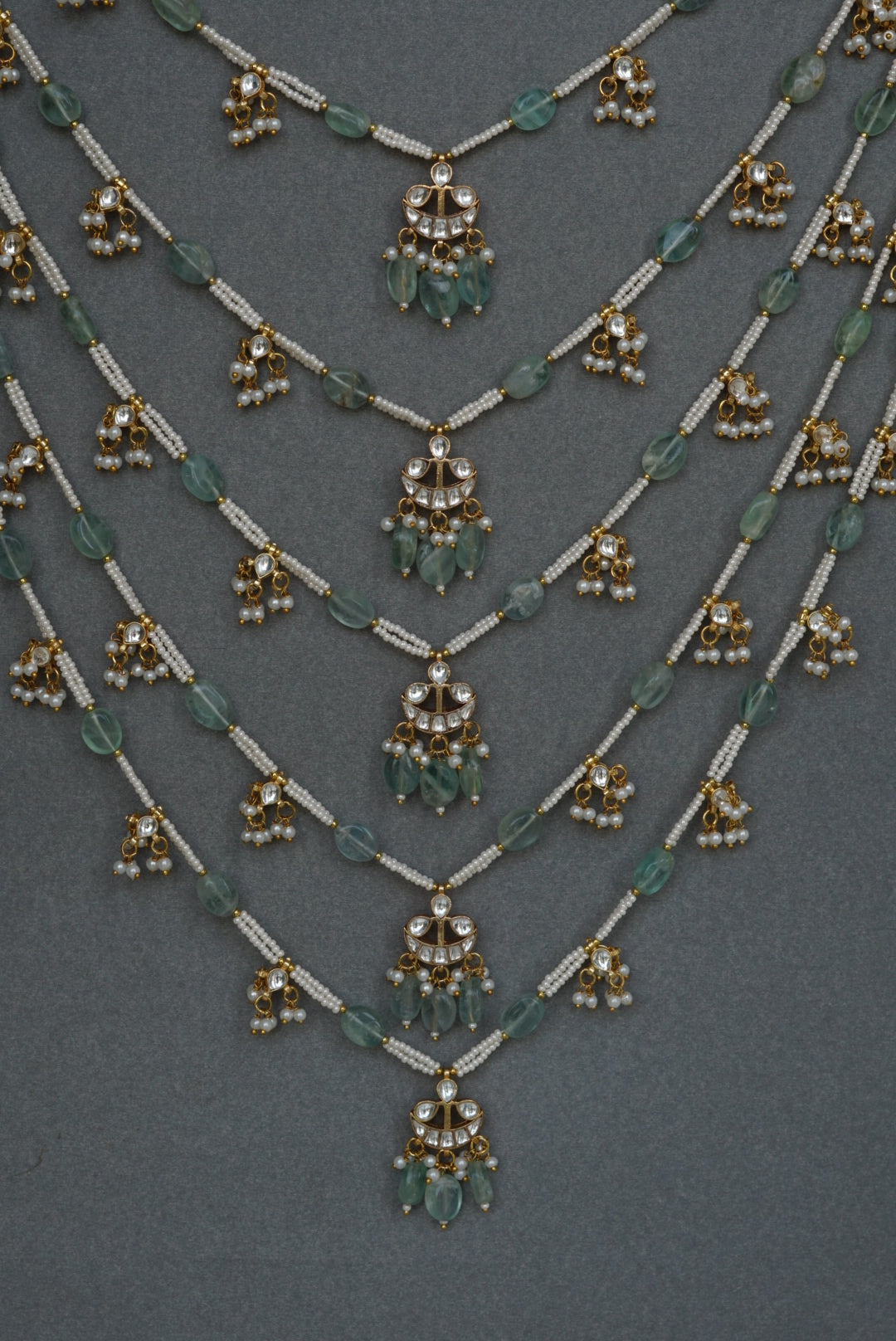 Kundan 5 line Ranihaar necklace (4-6663)(S)(PREORDER)