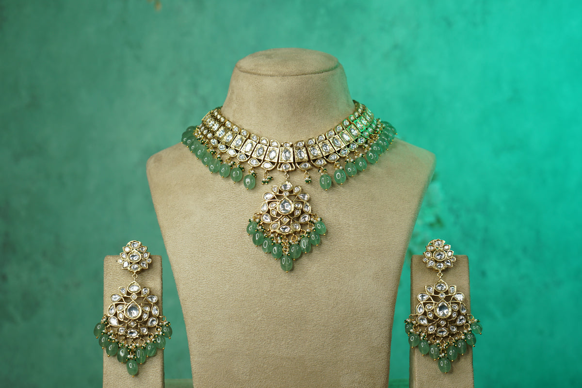 Kundan Necklace Set (4-9772)(B)