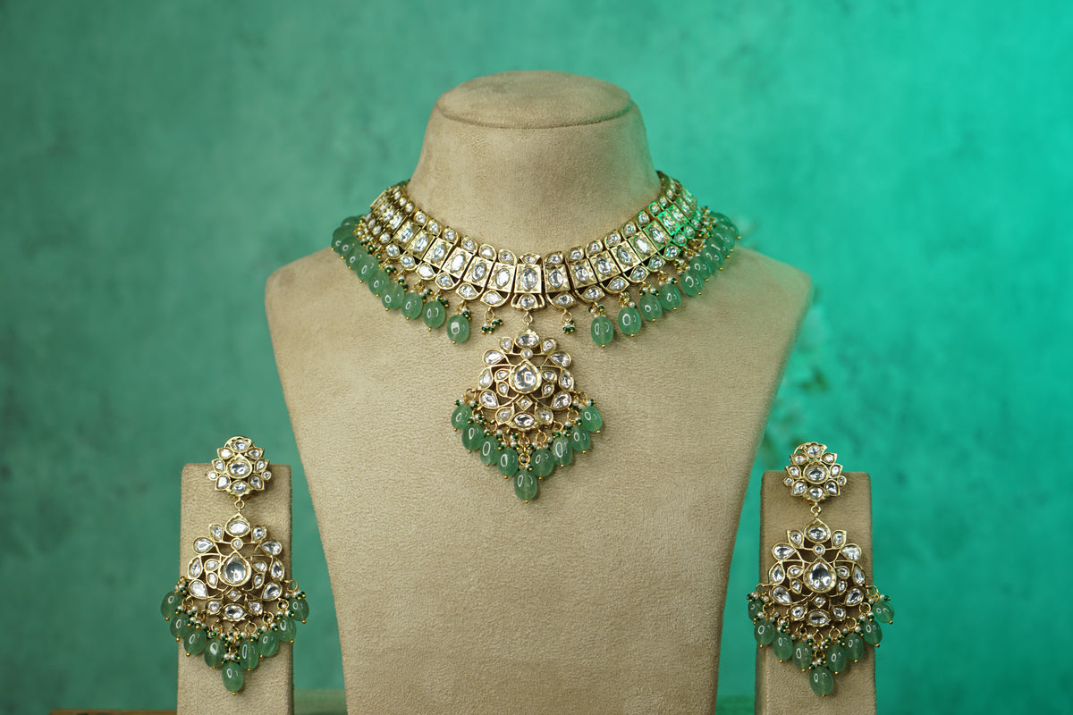 Kundan Necklace Set (4-9772)(B)