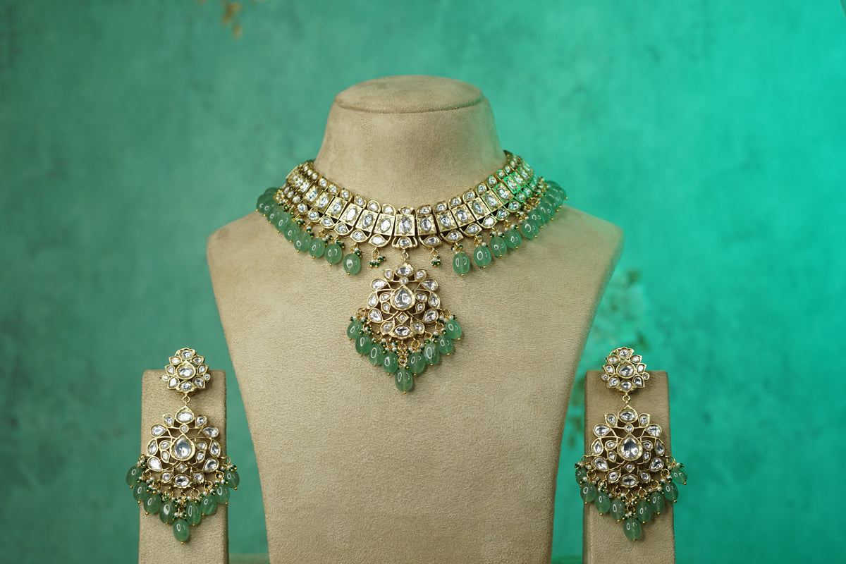 Kundan Necklace Set (4-9772)(B)