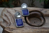 Blue Polki Earrings (1-4134)(A)