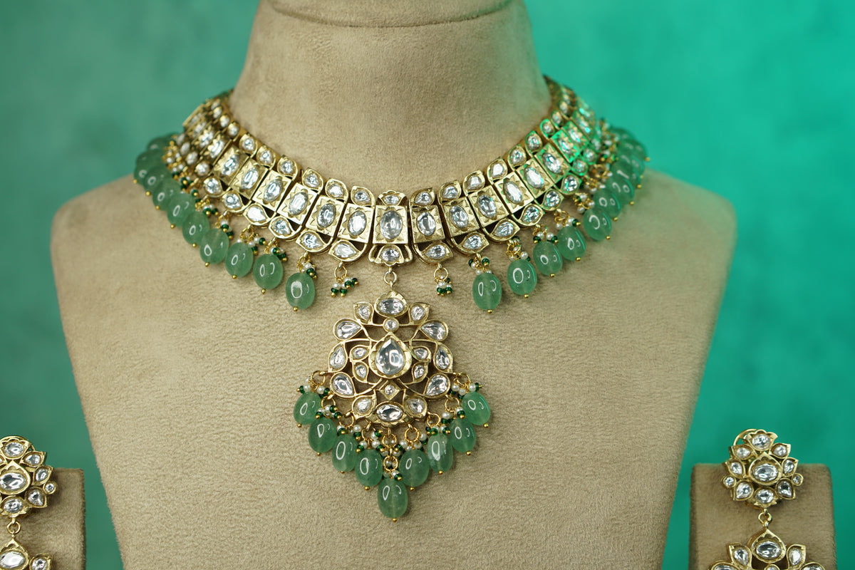 Kundan Necklace Set (4-9772)(B)