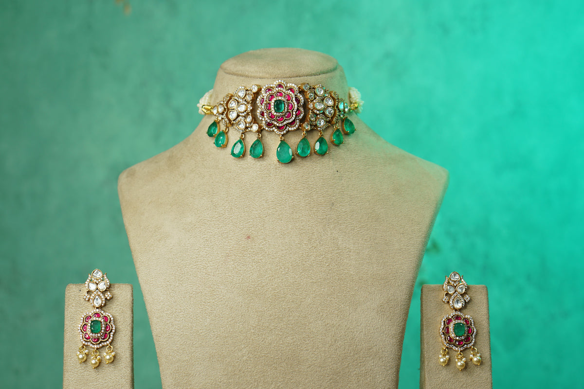 Kundan Choker Set (4-9774)(B)