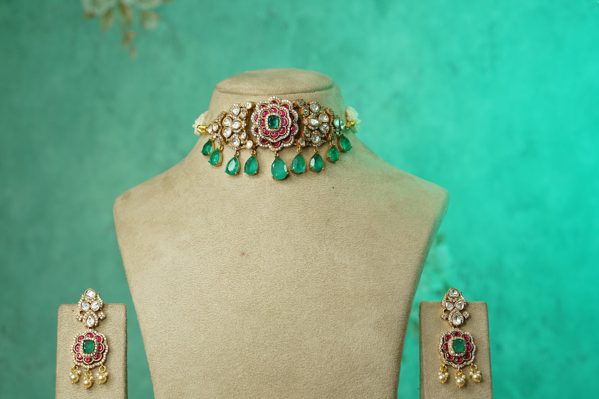 Kundan Choker Set (4-9774)(B)