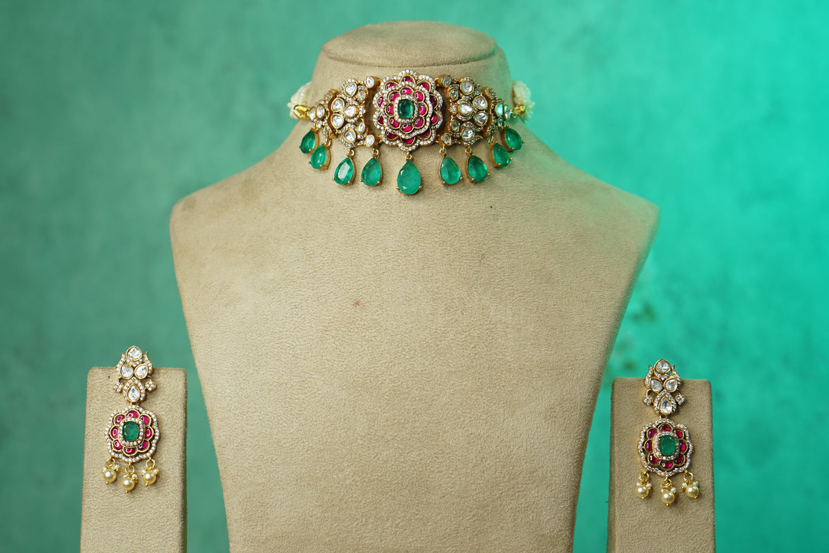 Kundan Choker Set (4-9774)(B)