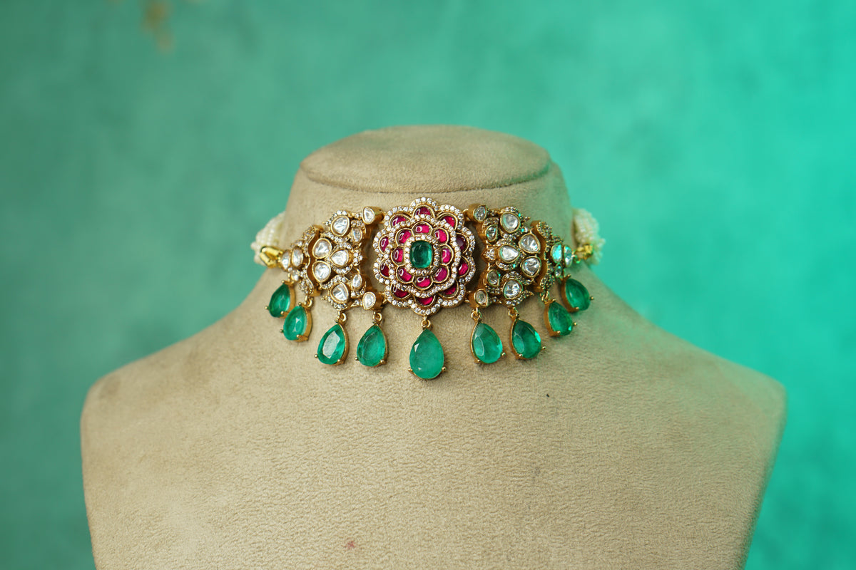 Kundan Choker Set (4-9774)(B)