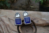 Blue Polki Earrings (1-4134)(A)