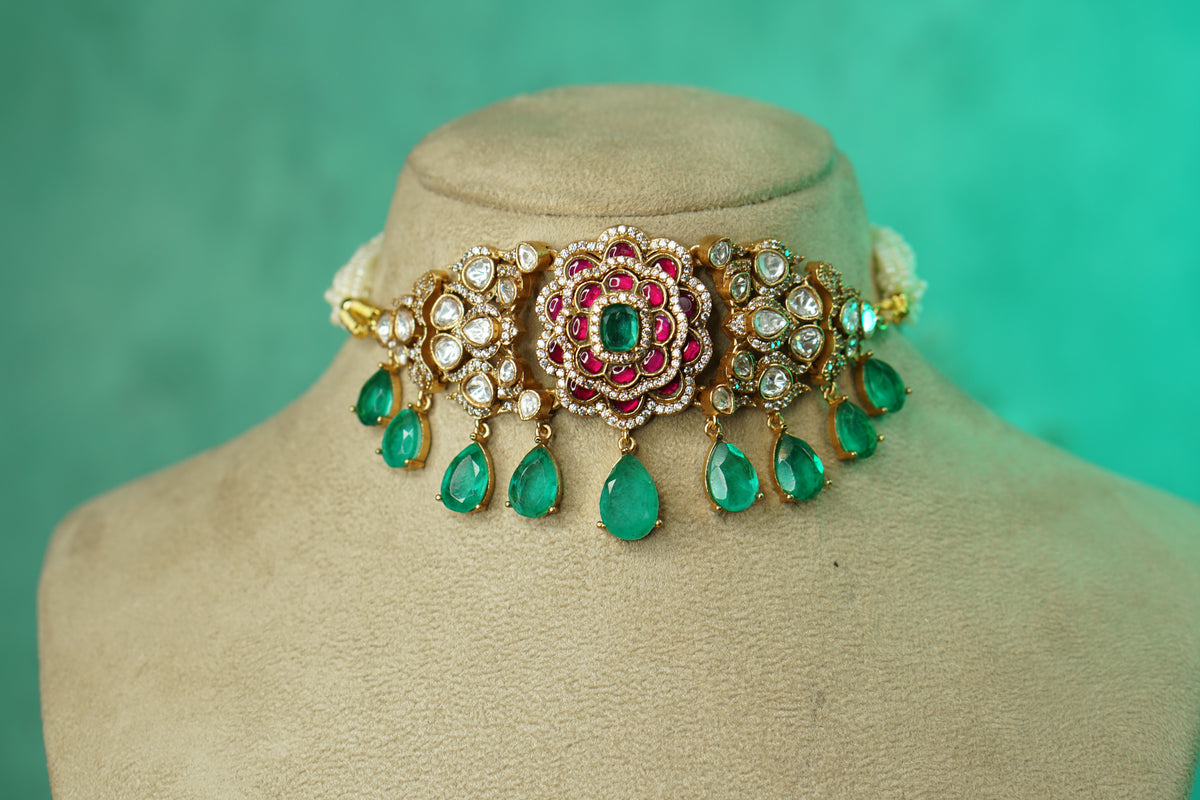 Kundan Choker Set (4-9774)(B)