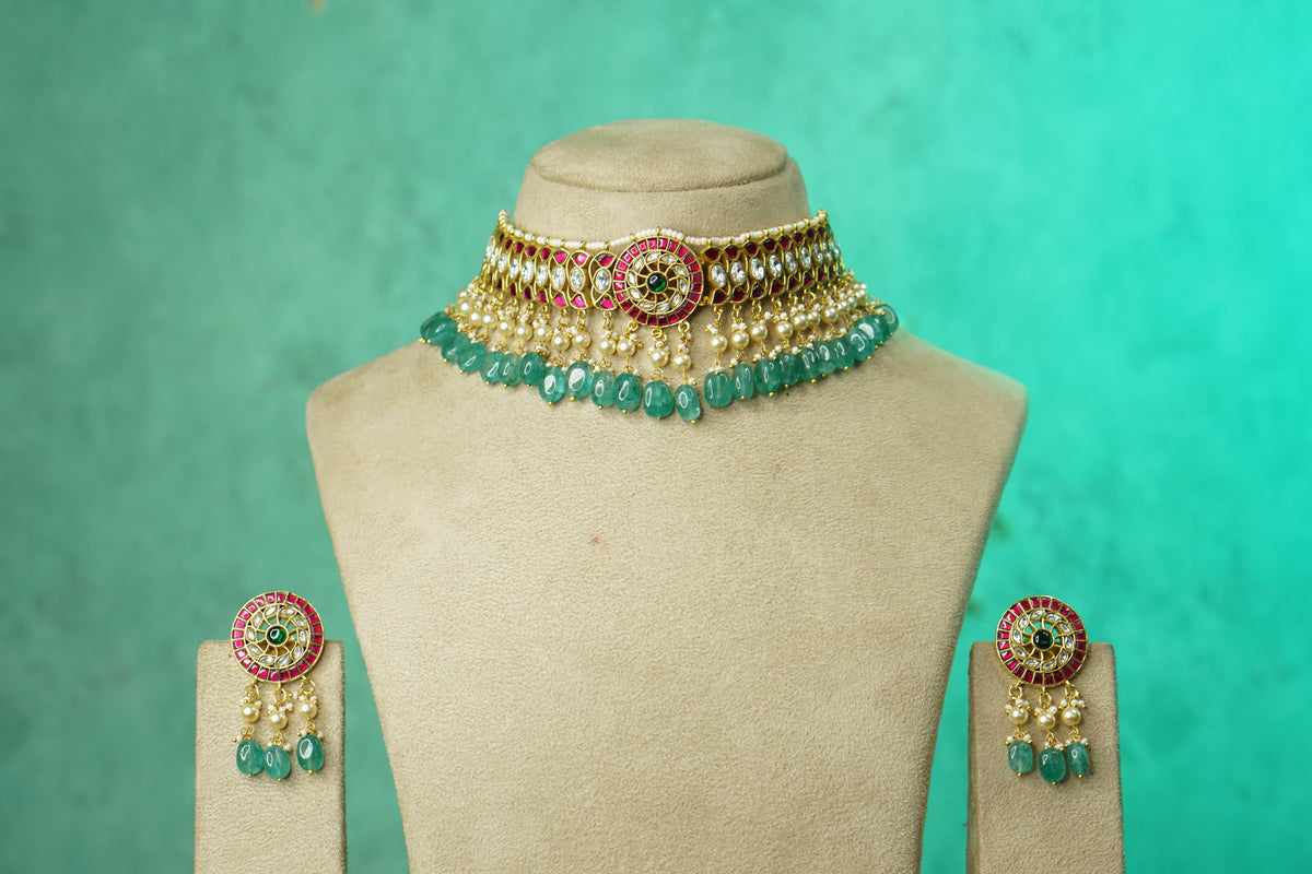 Kundan Choker Set (4-9768)(B)
