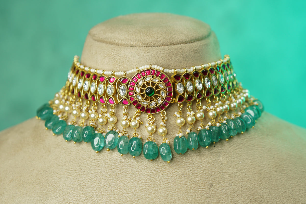 Kundan Choker Set (4-9768)(B)