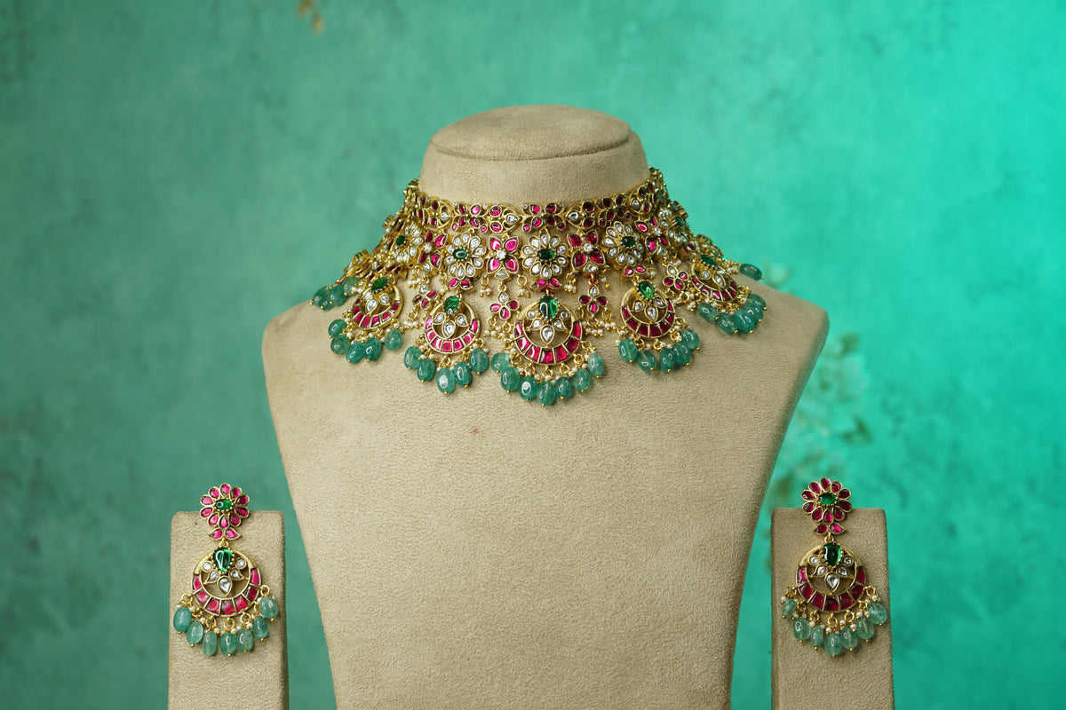 Kundan Necklace Set (4-9767)(B)