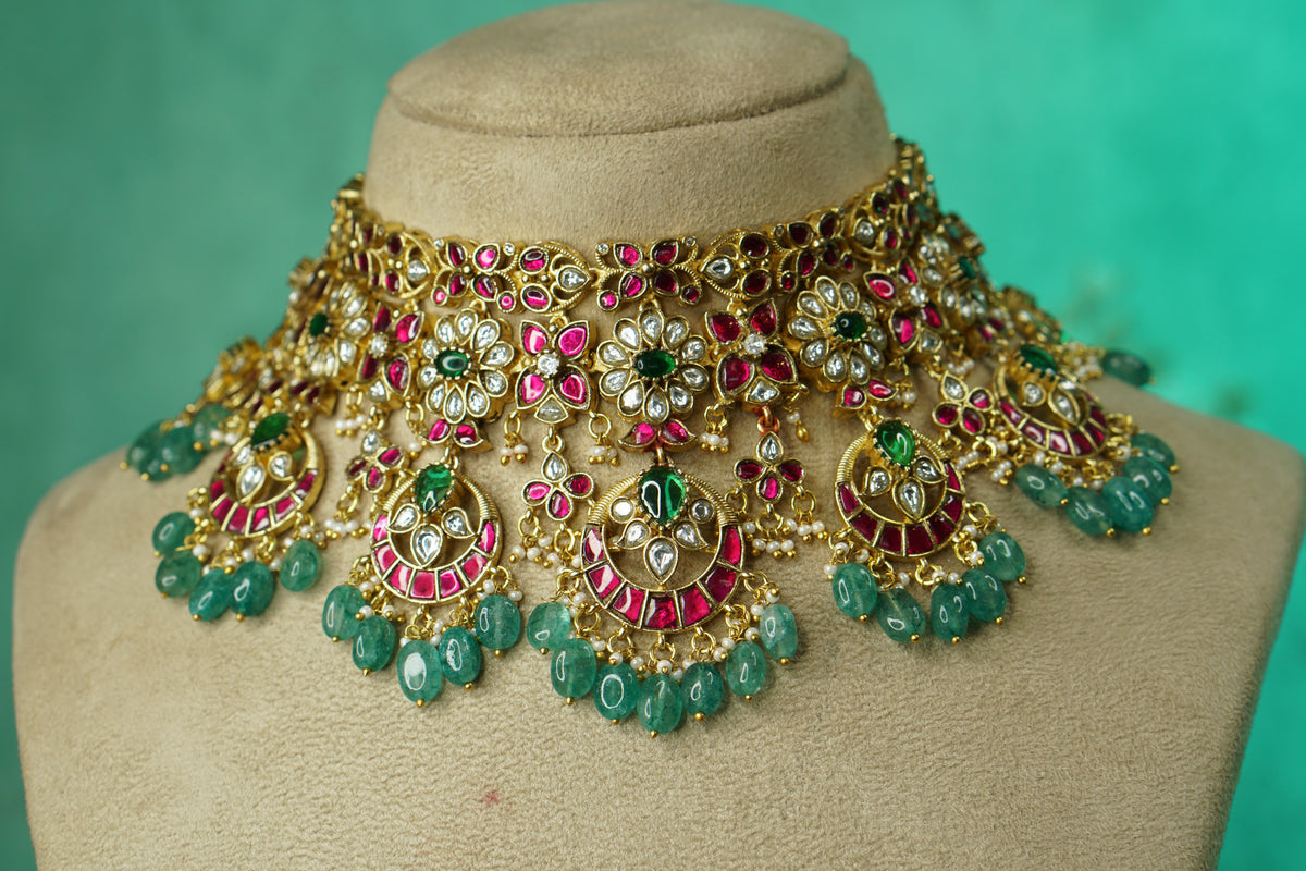 Kundan Necklace Set (4-9767)(B)