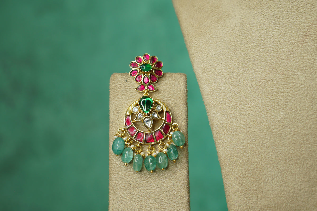 Kundan Necklace Set (4-9767)(B)