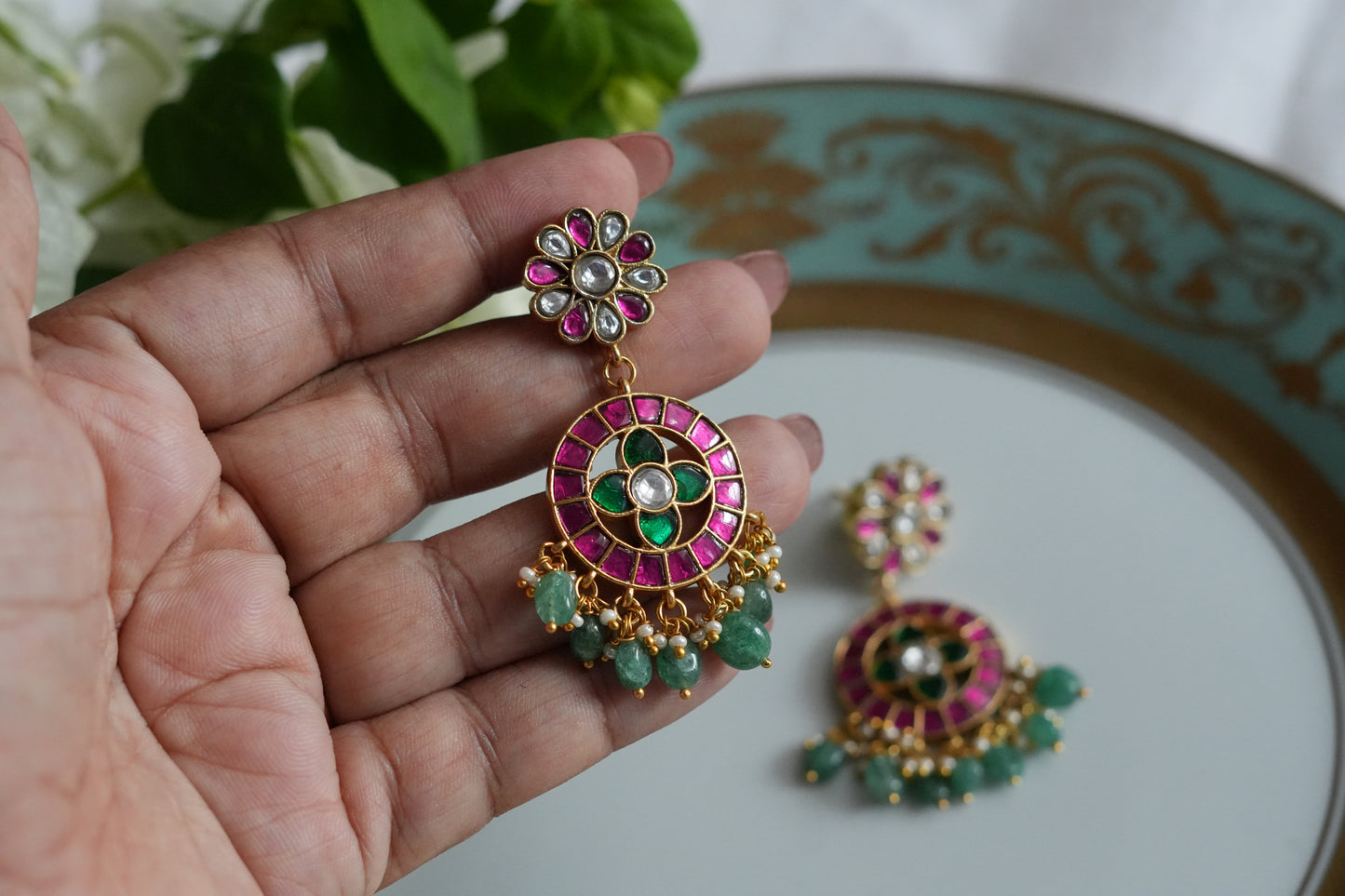 Kundan earrings(1-5467)(SR)