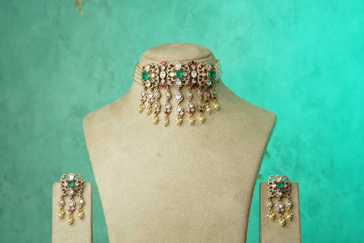 Polki choker Set (4-9766)(B)