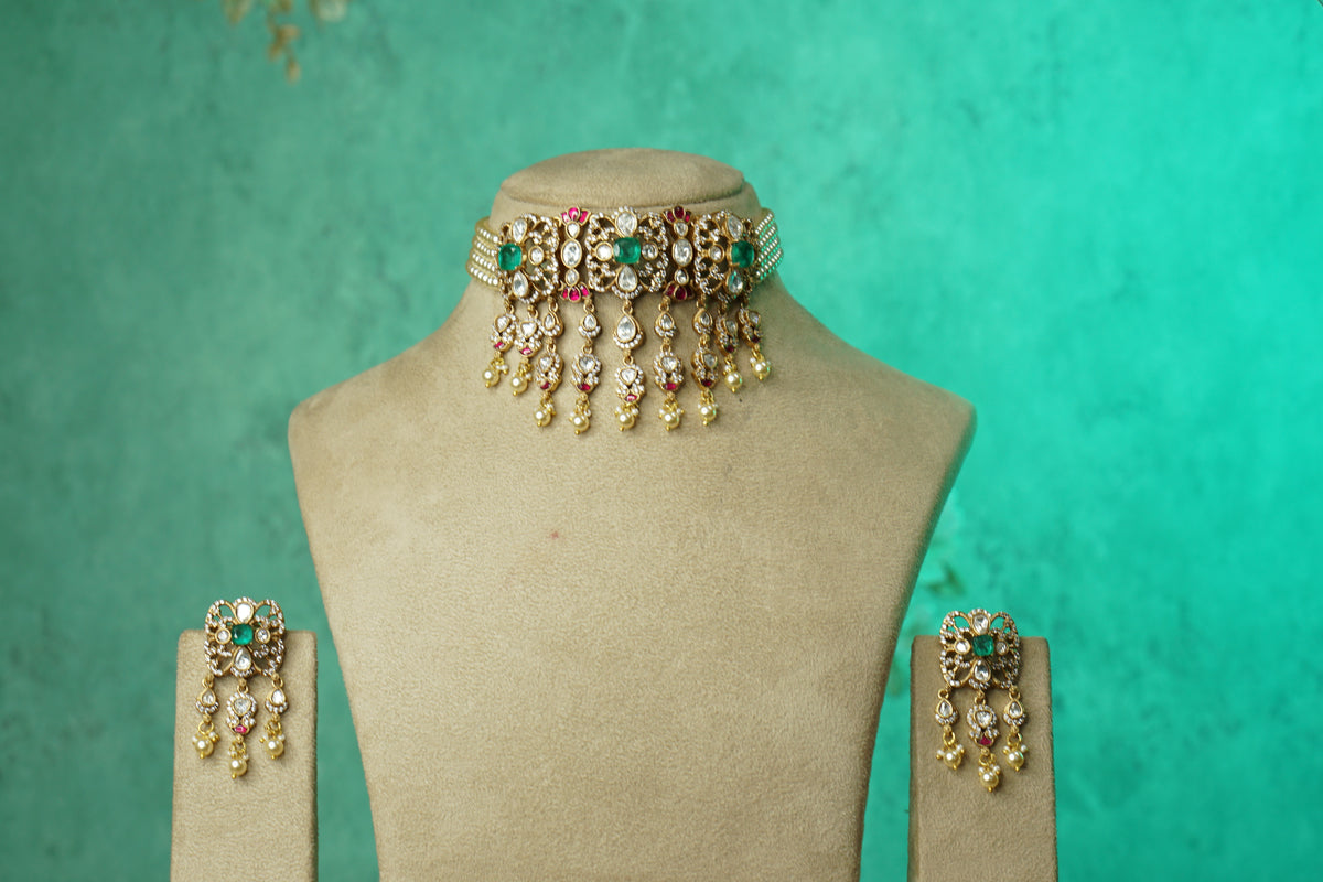 Polki choker Set (4-9766)(B)