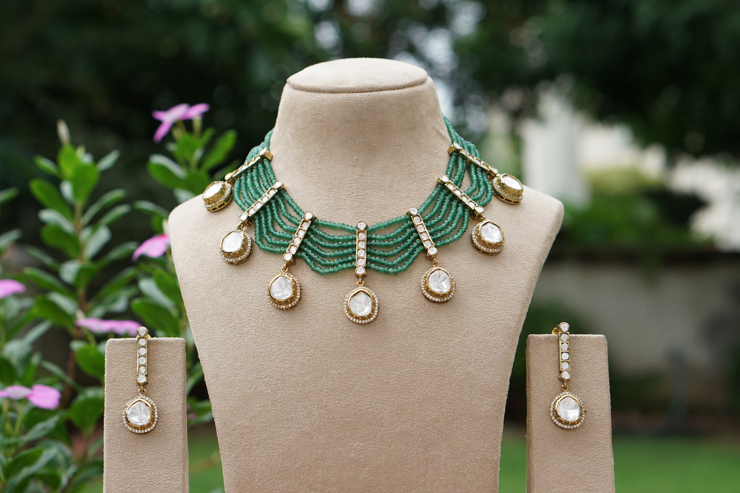 Polki Necklace Set(4-9363)(B)