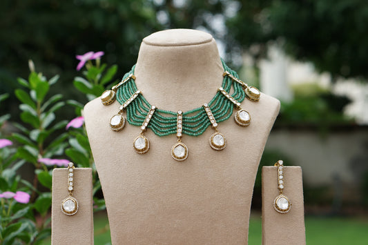 Polki Necklace Set(4-9363)(B)