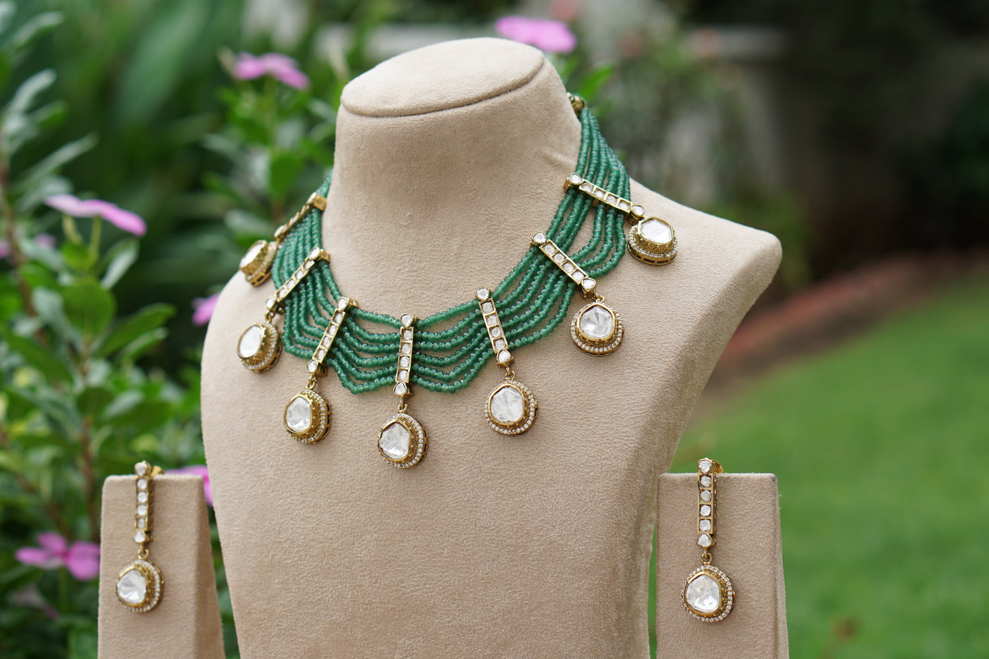 Polki Necklace Set(4-9363)(B)