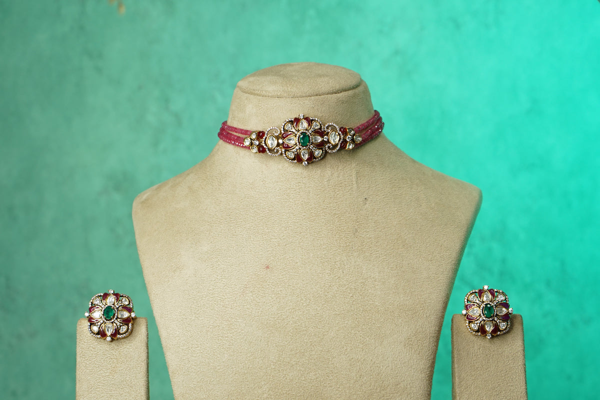 Polki Choker Set (4-9770)(B)
