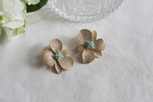 Turquoise stone studs(1-5465)(L)