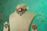 Polki Necklace Set (4-9762)(B)