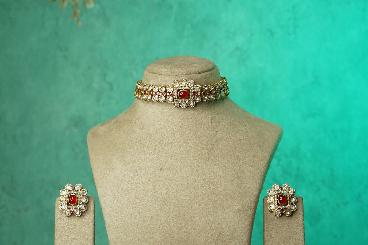 Polki choker Set (4-9763)(B)