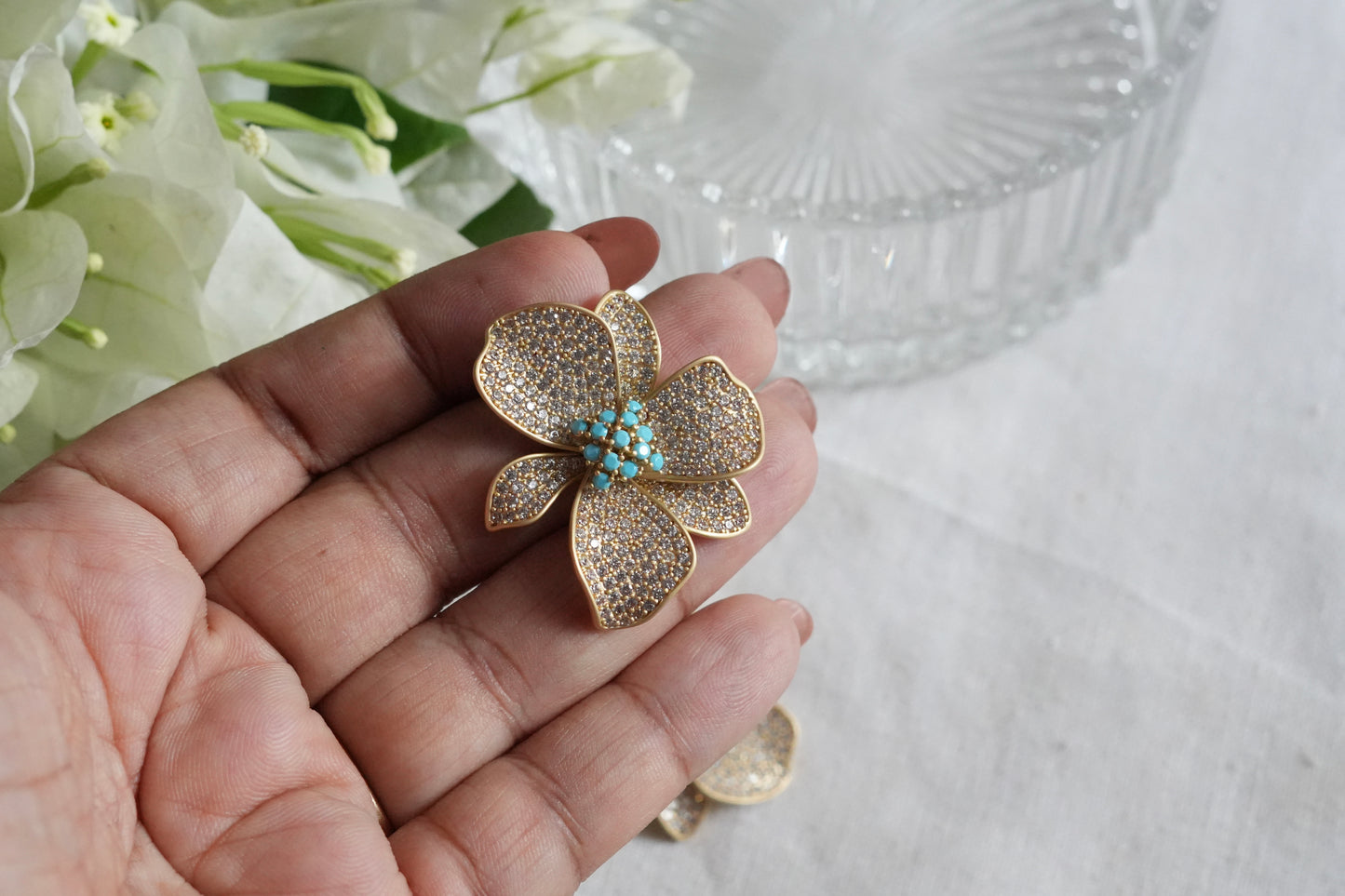 Turquoise stone studs(1-5465)(L)