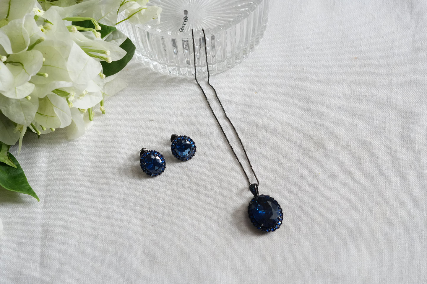 Blue Stone AD Pendant Set (4-9499)(L)(From Turkey)