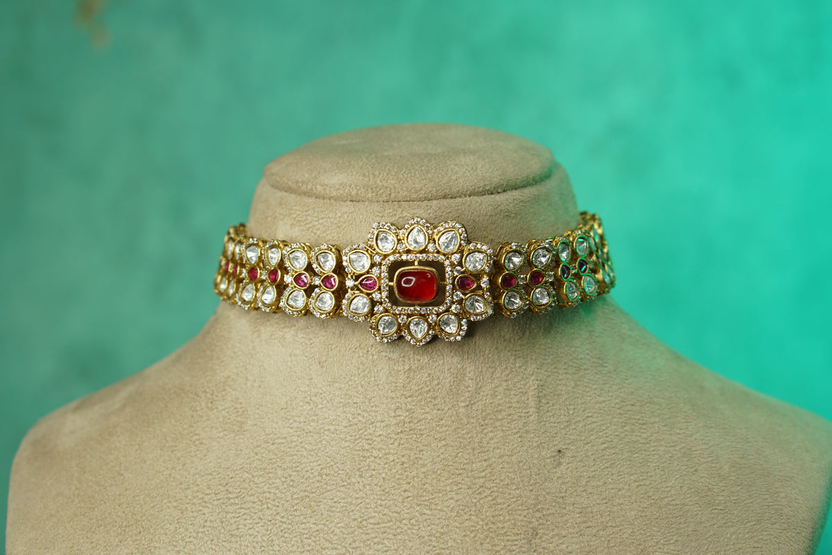 Polki choker Set (4-9763)(B)