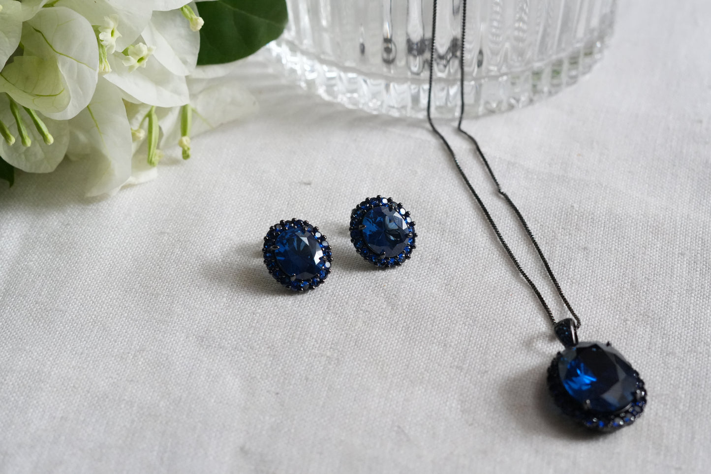 Blue Stone AD Pendant Set (4-9499)(L)(From Turkey)