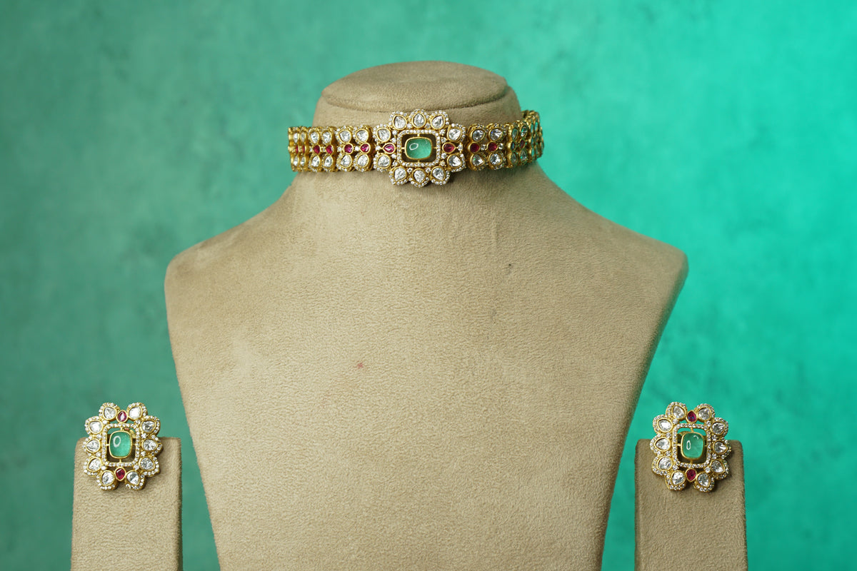 Kundan Choker Set (4-9773)(B)
