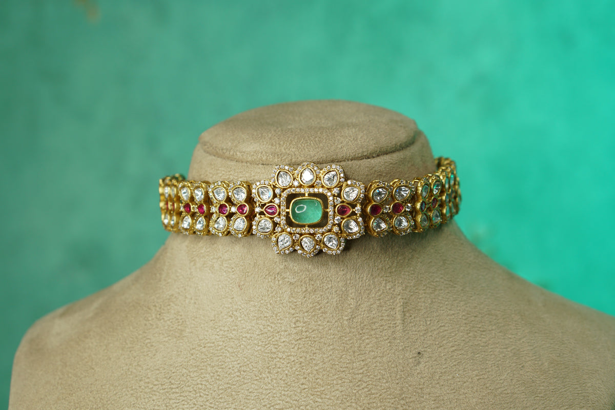 Kundan Choker Set (4-9773)(B)