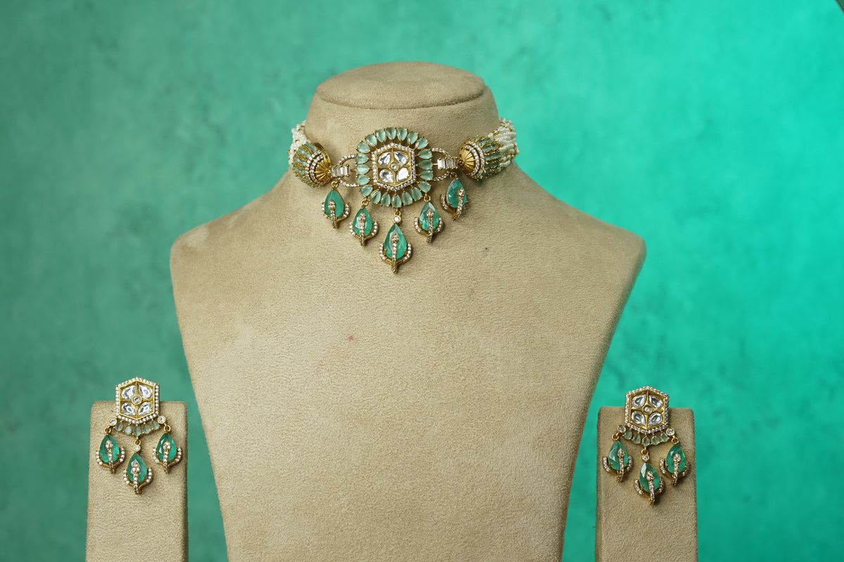 Polki Choker Set (4-9771)(B)