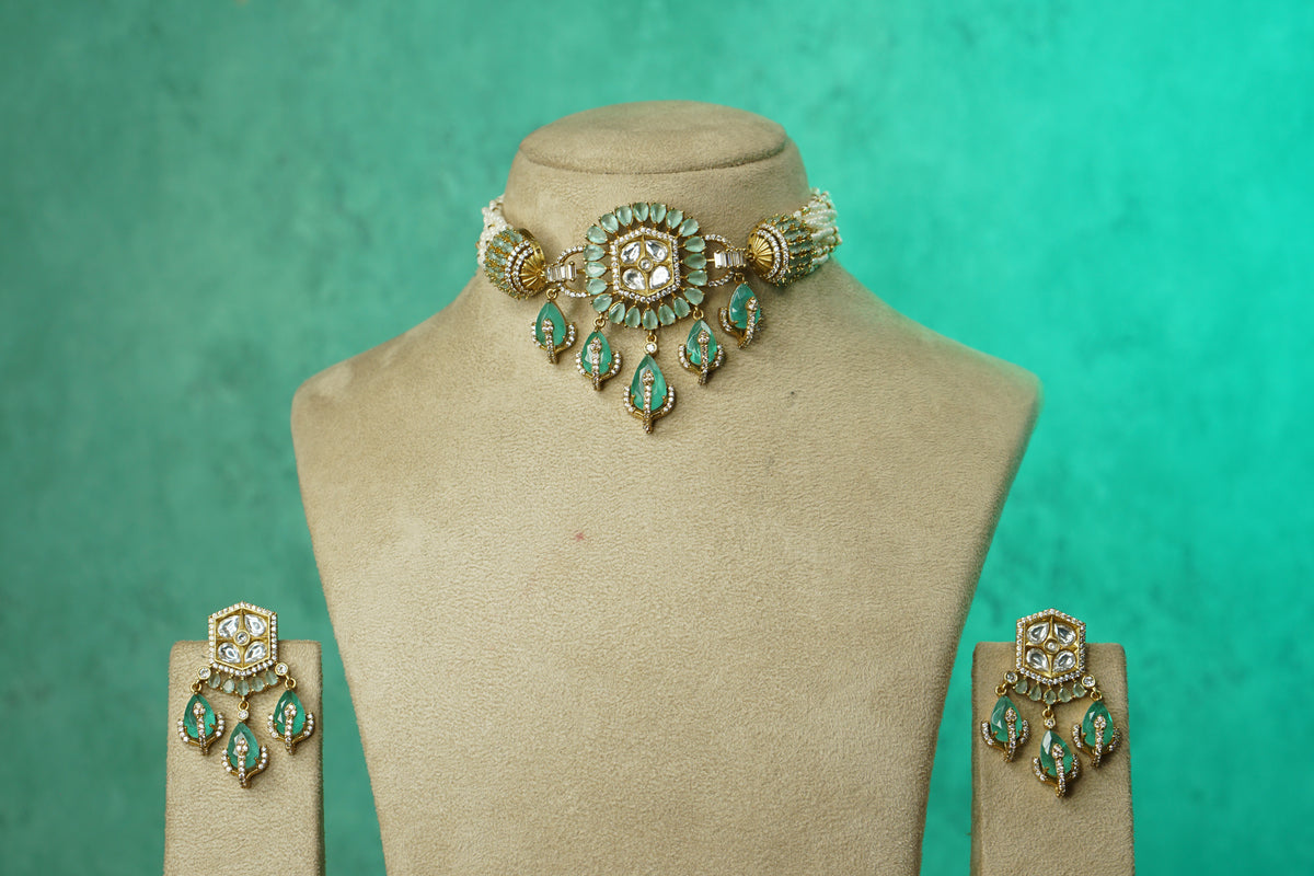 Polki Choker Set (4-9771)(B)