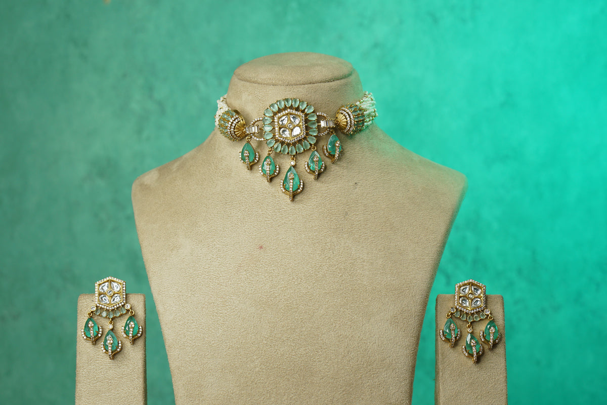 Polki Choker Set (4-9771)(B)